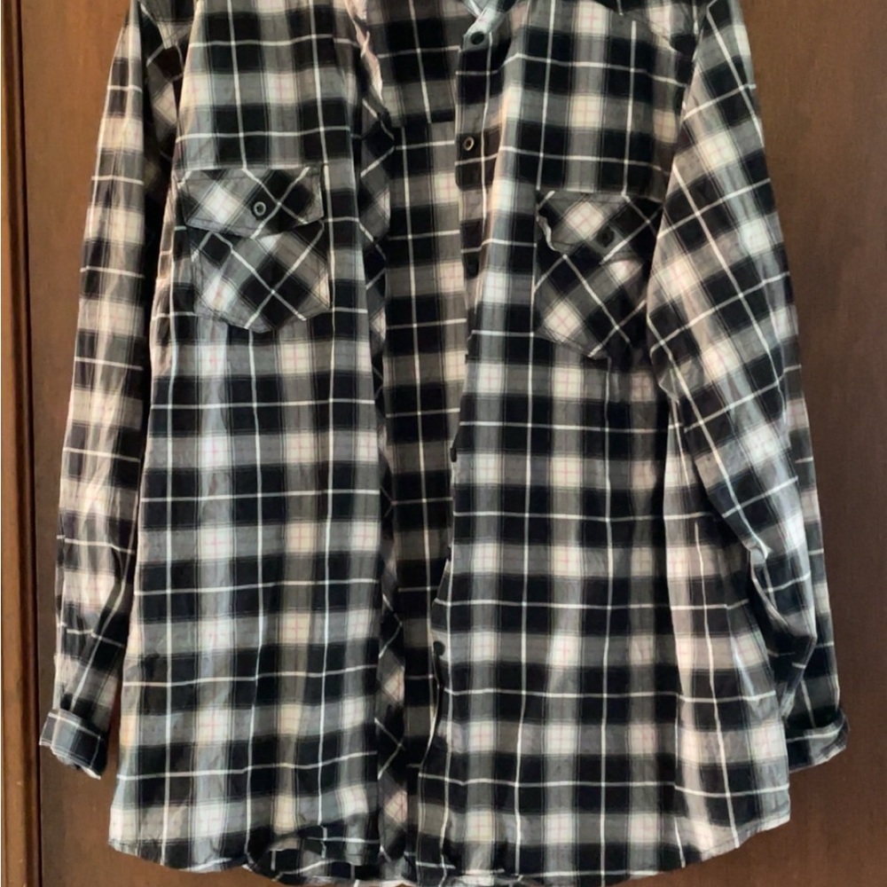 Torrid Black and Gray Plaid Shirt